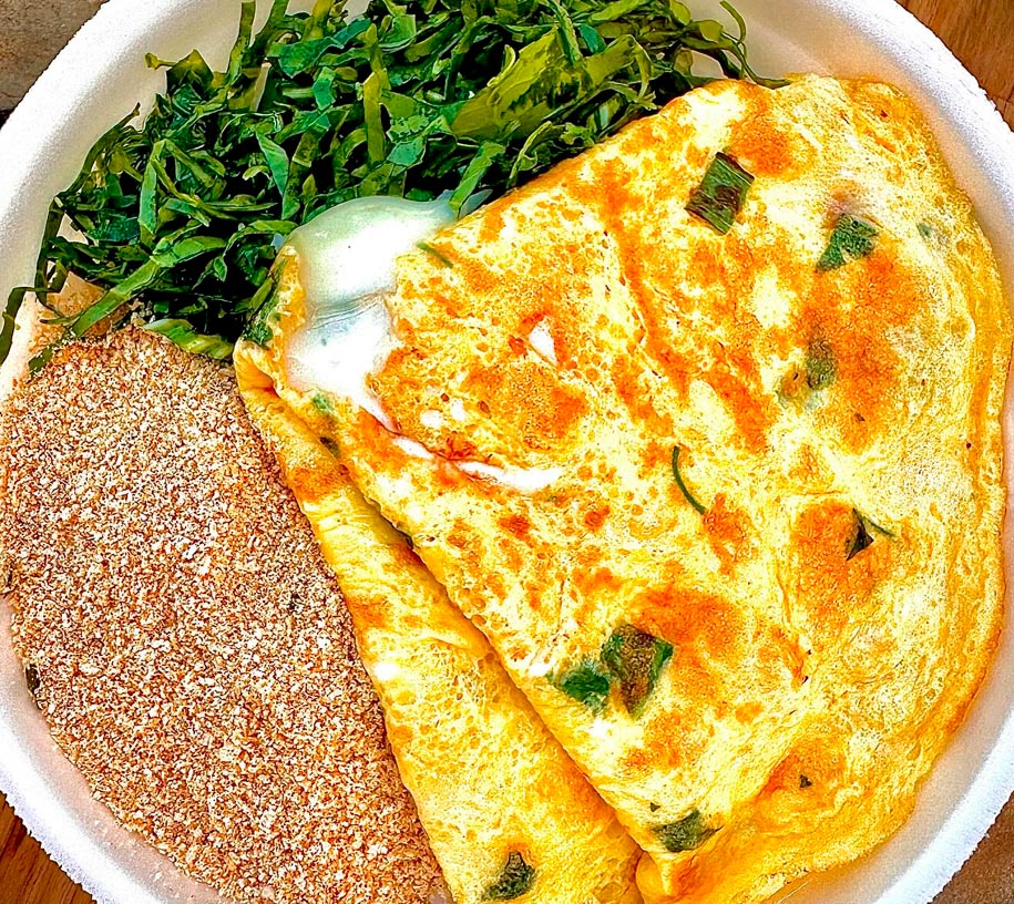 Marmitex de omelete recheada